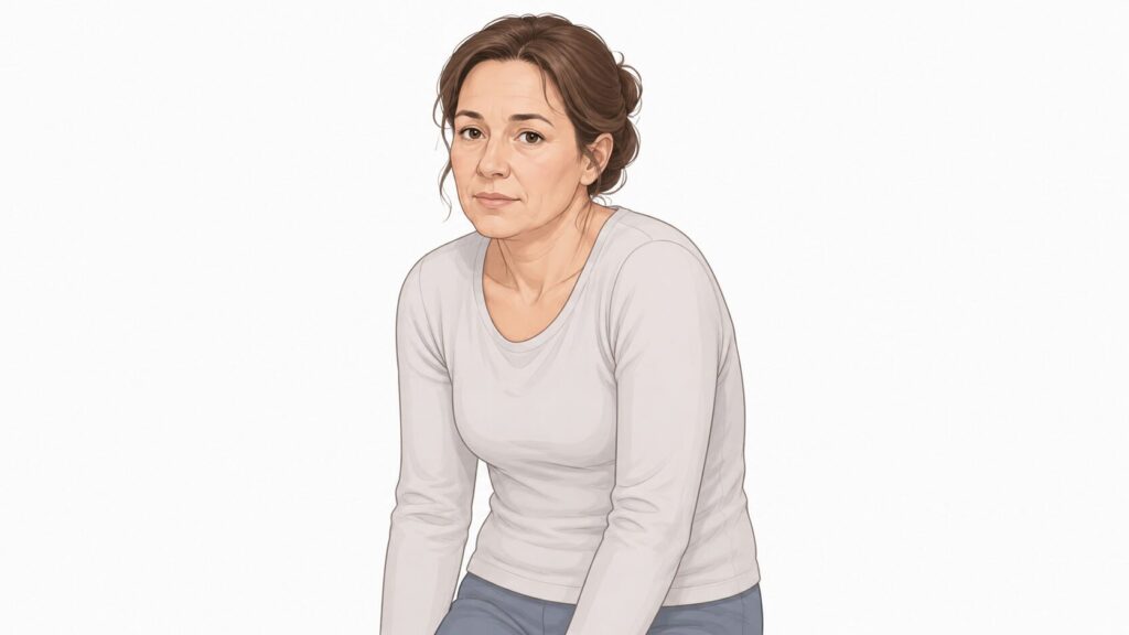 肩が内側に入りやすい姿勢の女性