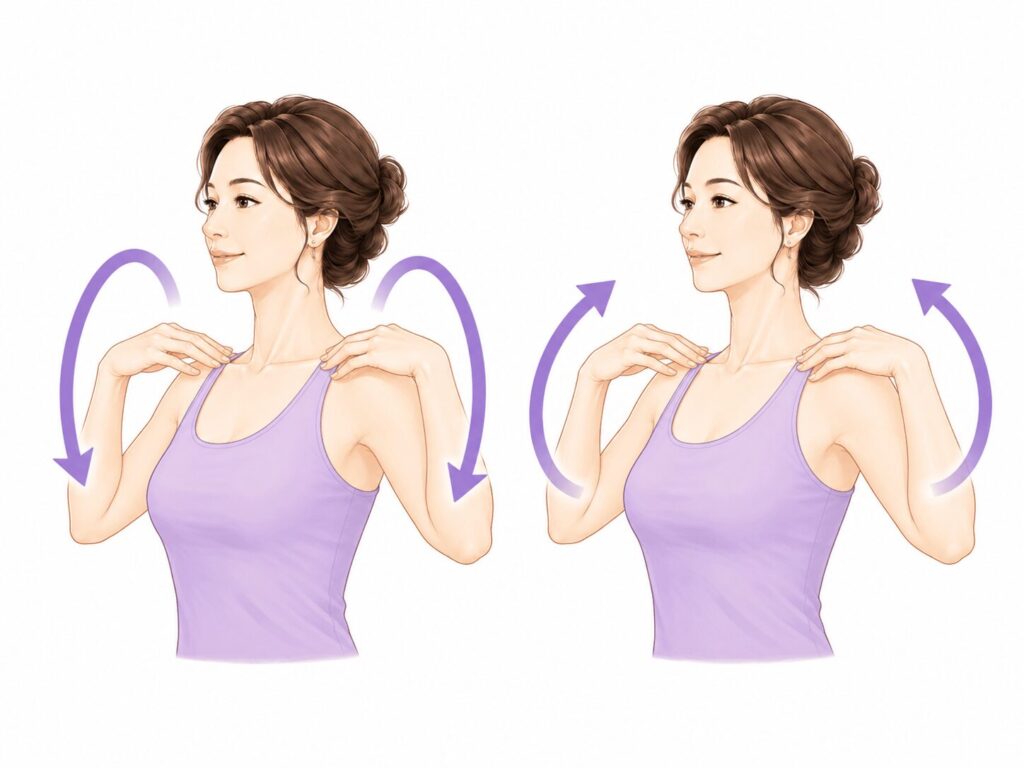 肩甲骨をゆっくりほぐすイラスト