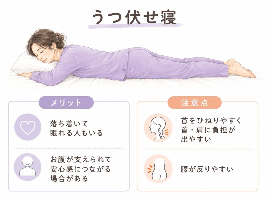 うつ伏せ寝のイラスト