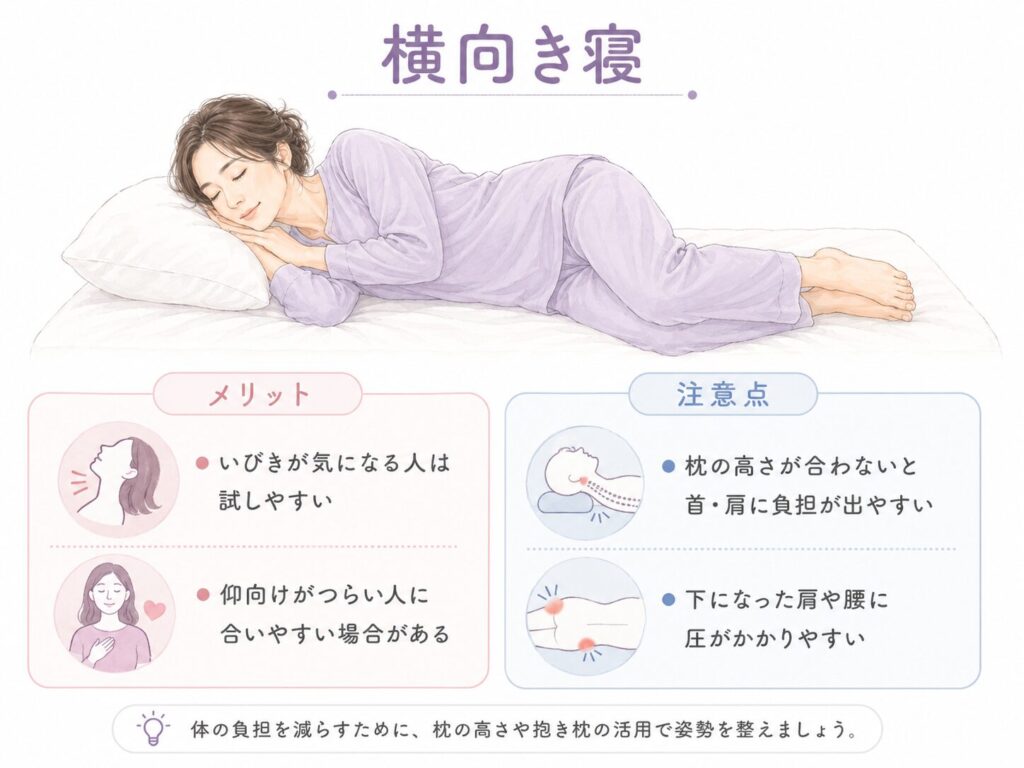 横向き寝のイラスト