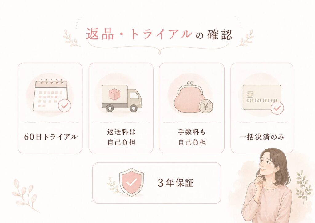 快眠タイムズのトッパーの返品条件と60日トライアルの確認ポイント