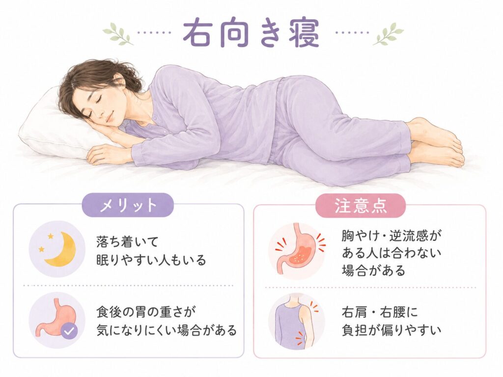 右向き寝のイラスト