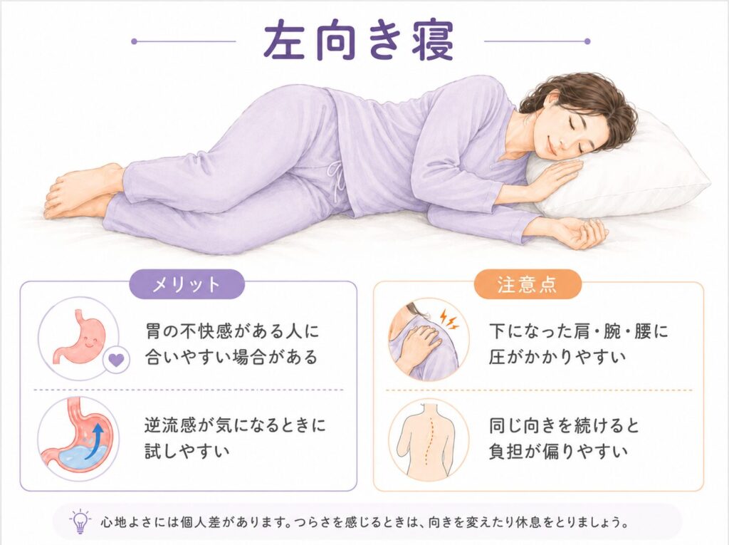 左向き寝のイラスト